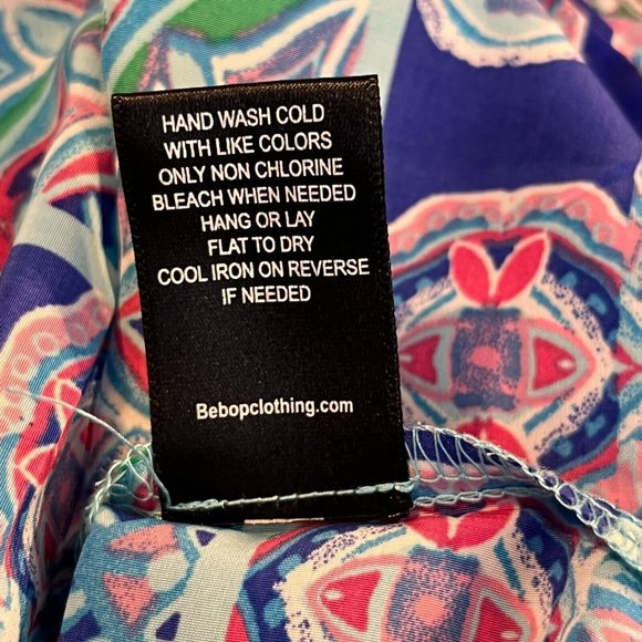 Be Bop Womens Sz Medium Multicolored Bohemian Dress 3/4 Sleeve V Neck Light - Picture 4 of 5